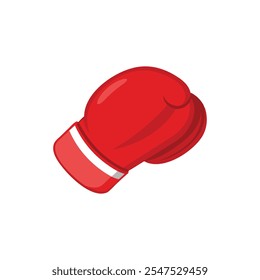 Red boxing glove isolated flat vector llustration on white background