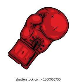 Red Boxing glove isolated on a white background