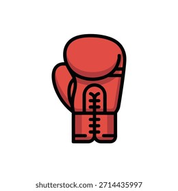 Guante de boxeo rojo con cordones