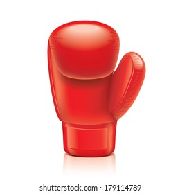 Red boxing glove photo-realistic vector illustration