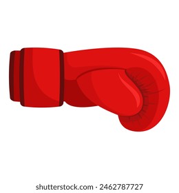 Red boxing glove side view, fight and boxing concept