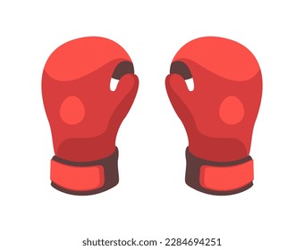 Red Boxing Gloves Cartoon Isolated Vector Icon Illustration