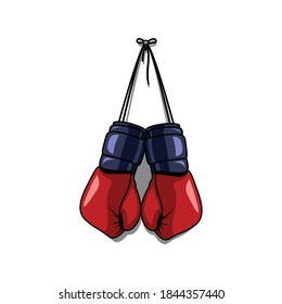vector colgante de guantes de boxeo rojo