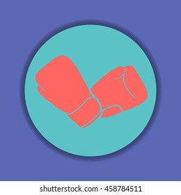 Red boxing gloves icon.