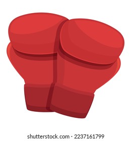Red boxing gloves icon cartoon vector. Sport box. Arena referee