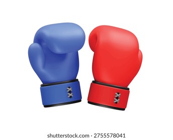 Icono de guantes de boxeo rojo ilustración 3d render