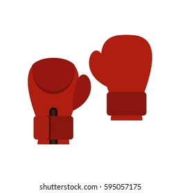 Red boxing gloves icon isolated on white background vector illustration