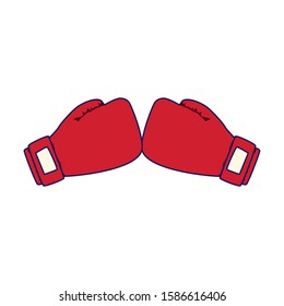 red boxing gloves icon over white background, vector illustration