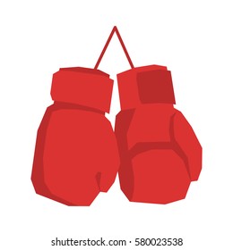 Red boxing gloves isolated. Sports accessories on white background
