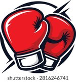 Red boxing gloves logo vector illustration design