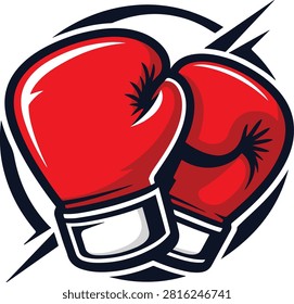 Red boxing gloves logo vector illustration design