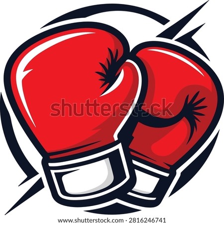 Red boxing gloves logo vector illustration design