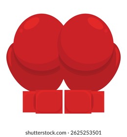 Red boxing gloves lying down on a white background