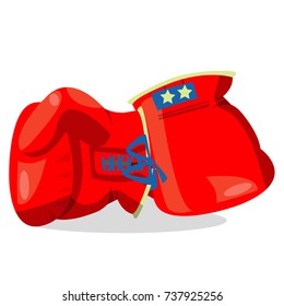 Red boxing gloves on the floor