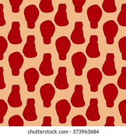 Red boxing gloves on a orange background seamless texture