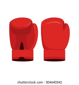 Red boxing gloves on a white background. Sports Accessory vector illustration
