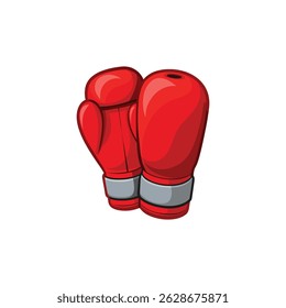 Red Boxing Gloves with Shine Effect Vector
