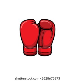 Red Boxing Gloves with Shine Effect Vector