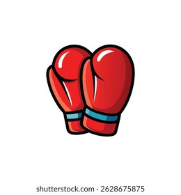 Red Boxing Gloves with Shine Effect Vector