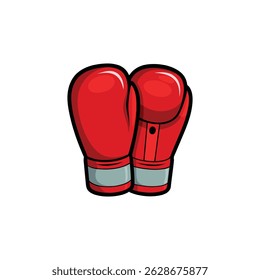 Red Boxing Gloves with Shine Effect Vector