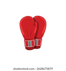 Red Boxing Gloves with Shine Effect Vector