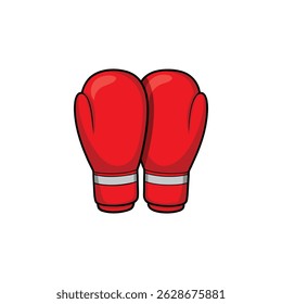 Red Boxing Gloves with Shine Effect Vector