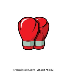Red Boxing Gloves with Shine Effect Vector