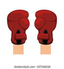 red boxing gloves sport equipment icon over white background. colorful design. vector illustration