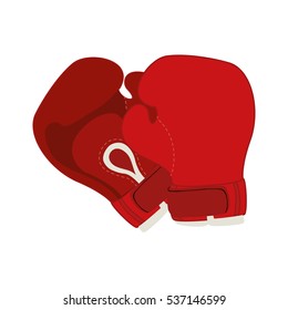 red boxing gloves sport equipment icon over white background. colorful design. vector illustration