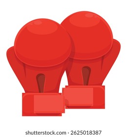 Red boxing gloves standing upright and ready for a boxing workout, competition, or training