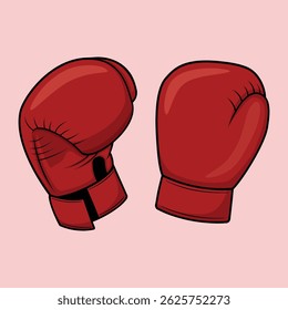 Red boxing gloves. Vector design