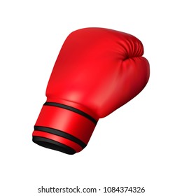 Red boxing gloves. Vector illustration.