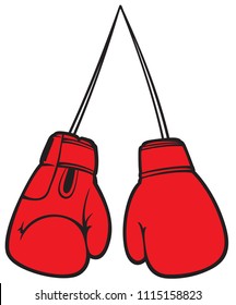 red boxing gloves vector illustration