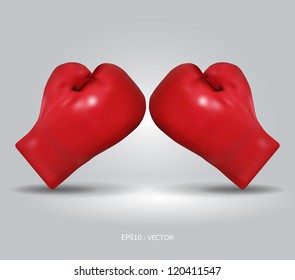 Red Boxing Gloves / Vector Illustration