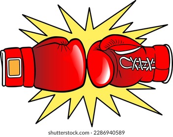 Guantes de boxeo rojos ilustraciones vectoriales aisladas en fondo blanco