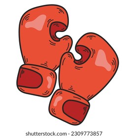 red boxing gloves vector illustration