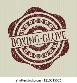 Red Boxing-glove distress grunge seal