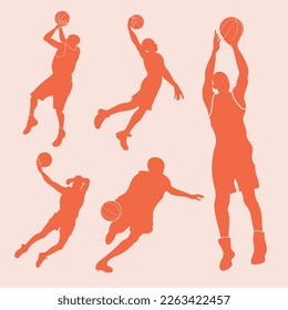 Red Boy Basketball Silhouette Collection