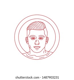 red boy line logo design illustration