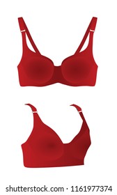 Red bra. vector illustration