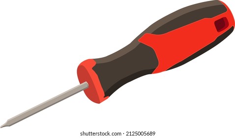 Red bradaw tool, illustration, vector on a white background.