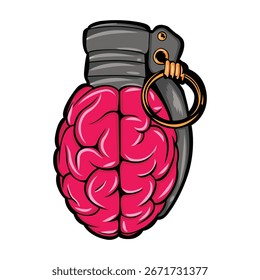 Ilustrador de Arte vectorial de bomba cerebral roja