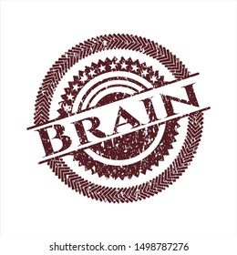 Red Brain rubber grunge texture seal