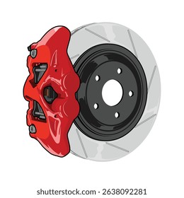 Red Brake vector illustration for conceptual design