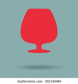 Red brandy glass 