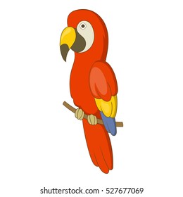 Red brazil parrot icon. Cartoon illustration of red brazil parrot vector icon for web