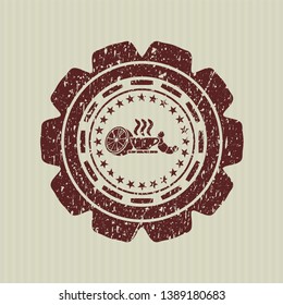 Red breakfast  icon inside rubber seal