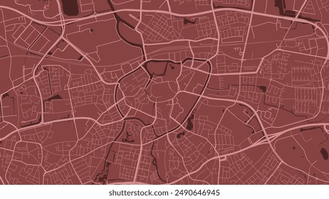 Red Breda map, Netherlands. Vector city streetmap, municipal area.