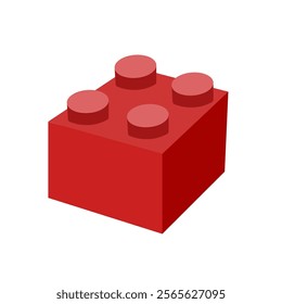 Red brick blocks or piece flat vector. Toy brick block illustration 