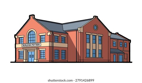 Red brick building with many windows
